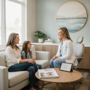 Patient consultation in a professional dental setting at Sloan's Lake Dental